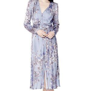 GHOST London Meryl Maxi Dress Mariana Bloom Blue Print Long Sleeve 26289